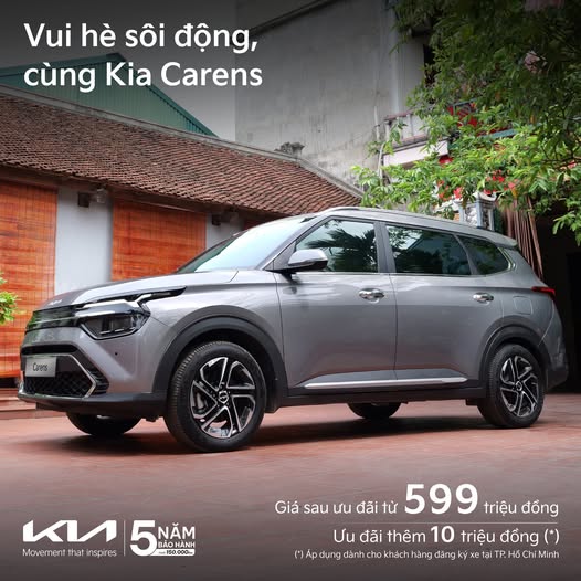 CHÀO HÈ SÔI ĐỘNG – RINH NGAY KIA CARENS VỚI ƯU ĐÃI ĐẶC BIỆT LÊN ĐẾN 10 TRIỆU ĐỒNG TẠI TÂN SƠN NHẤT